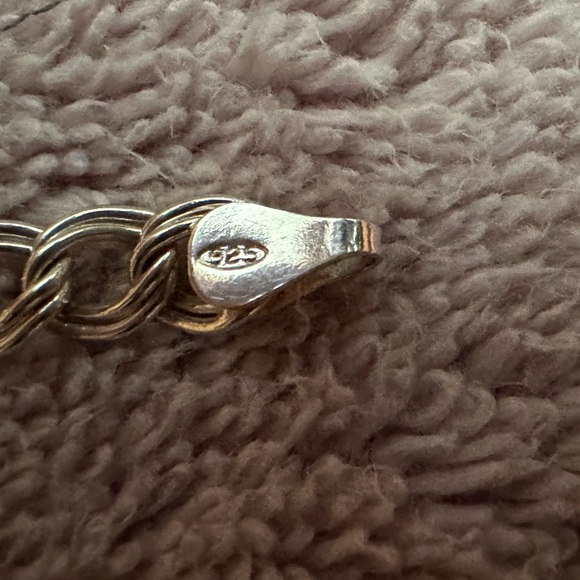 Sterling Silver Small Double Curb Chain Bracelet - Picture 5 of 6